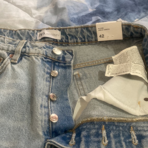 Nwt Zara high rise ankle light blue denim jeans - Picture 4 of 8